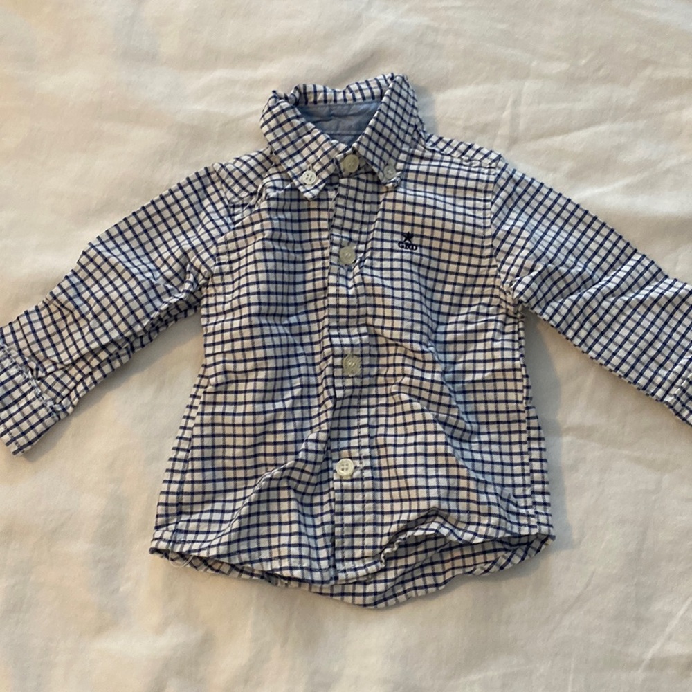 Blue and white button down